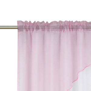 Two-Tone Cafe Curtain with Valances - Set of 2 - Burgundy, W x H 90 x 100cm