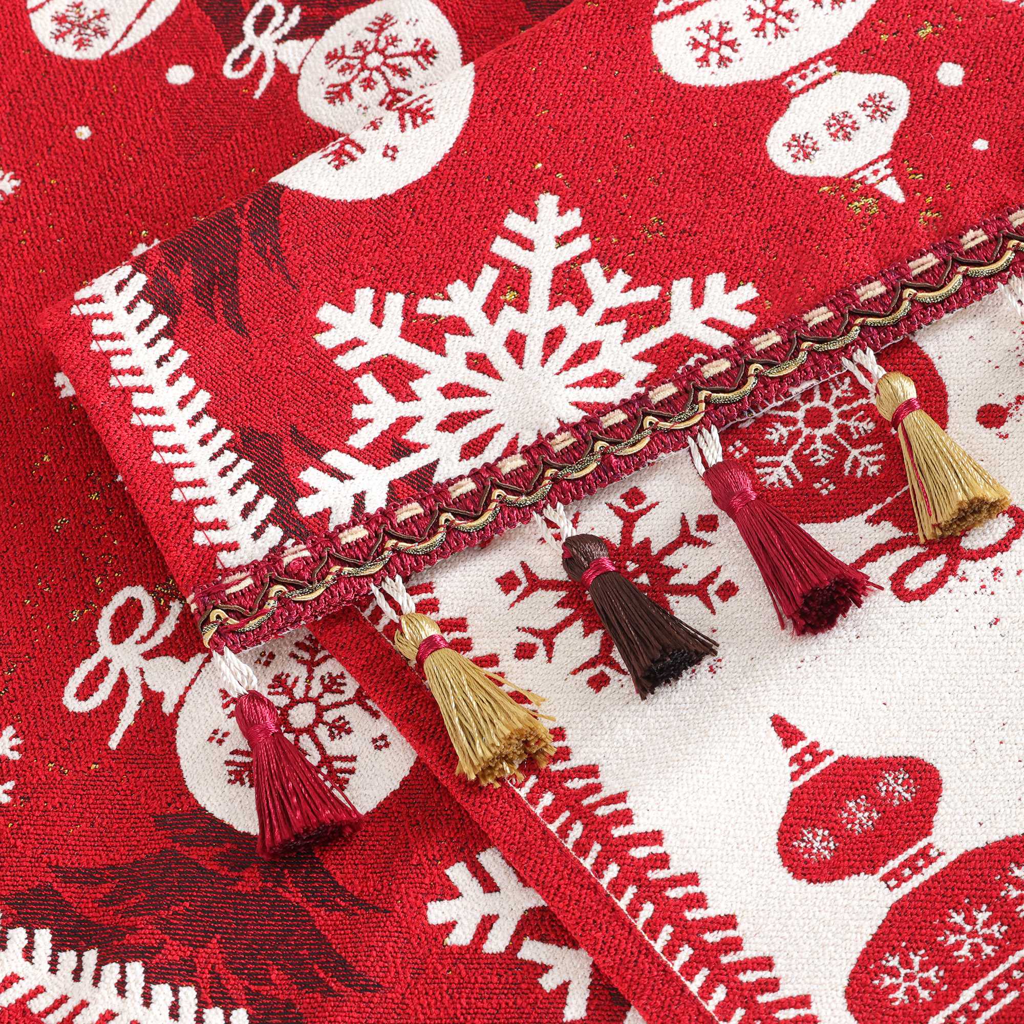 Festive Christmas Table Runner - White, H x W 33 x 220cm