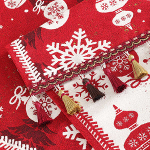 Festive Christmas Table Runner - White, H x W 33 x 220cm