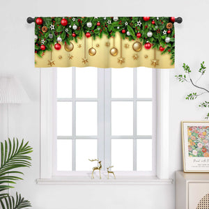 Cafe Curtain Christmas - Festive Valance - Burgundy, H x W 45 x 175cm