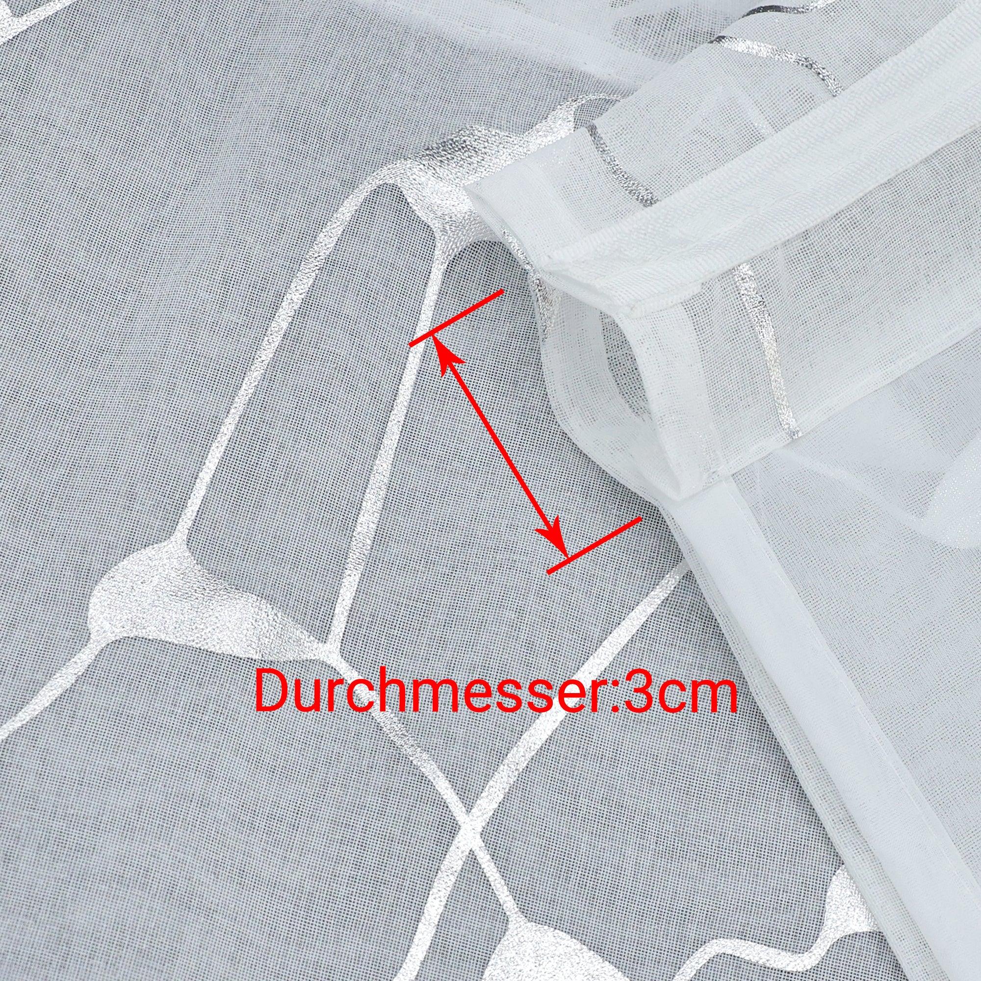 Cafe Curtain Double-Layer with Silver Textured Print Set of 2