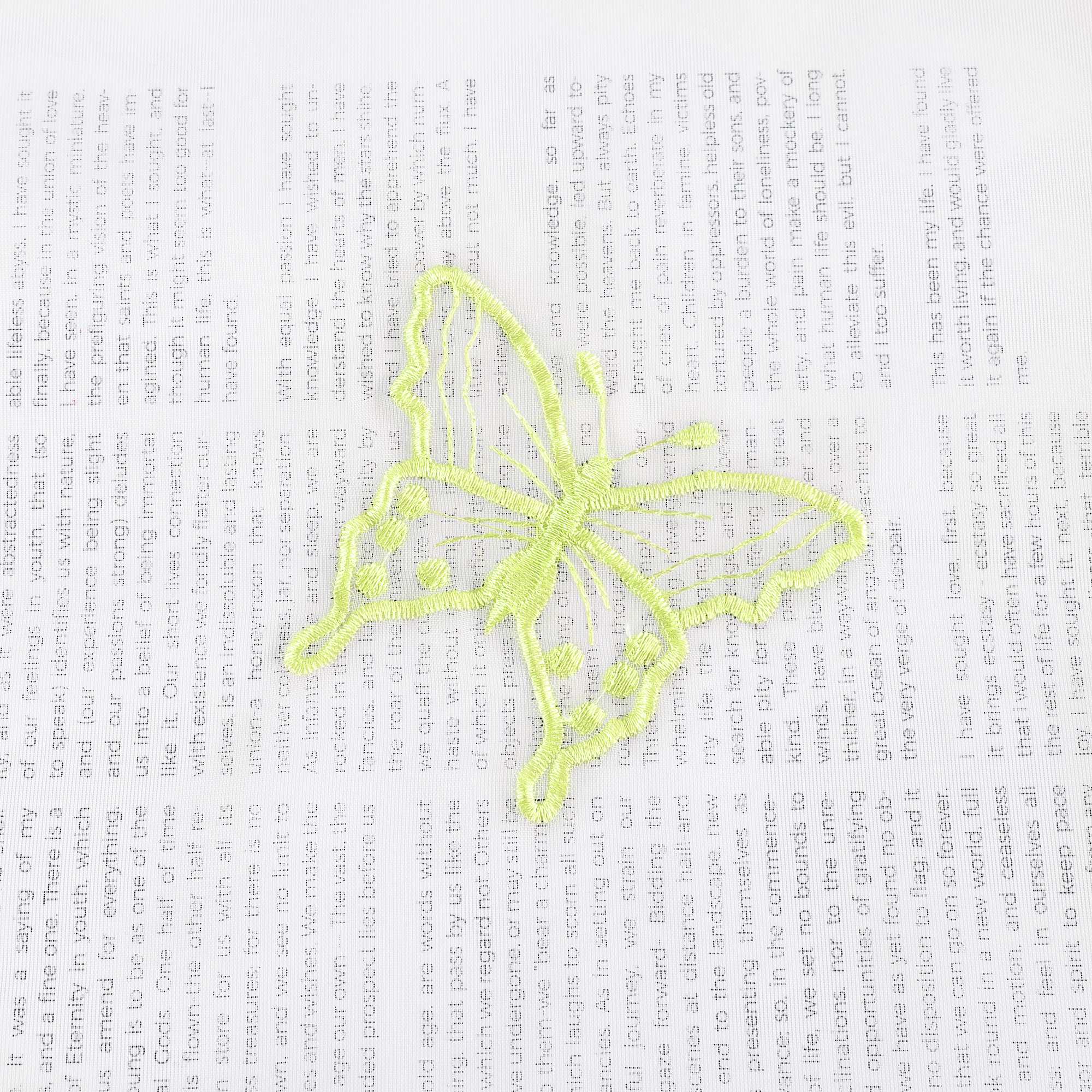 Cafe Curtain with Butterfly Pattern and Beads 1 Piece - Sand, H x W 60 x 140cm