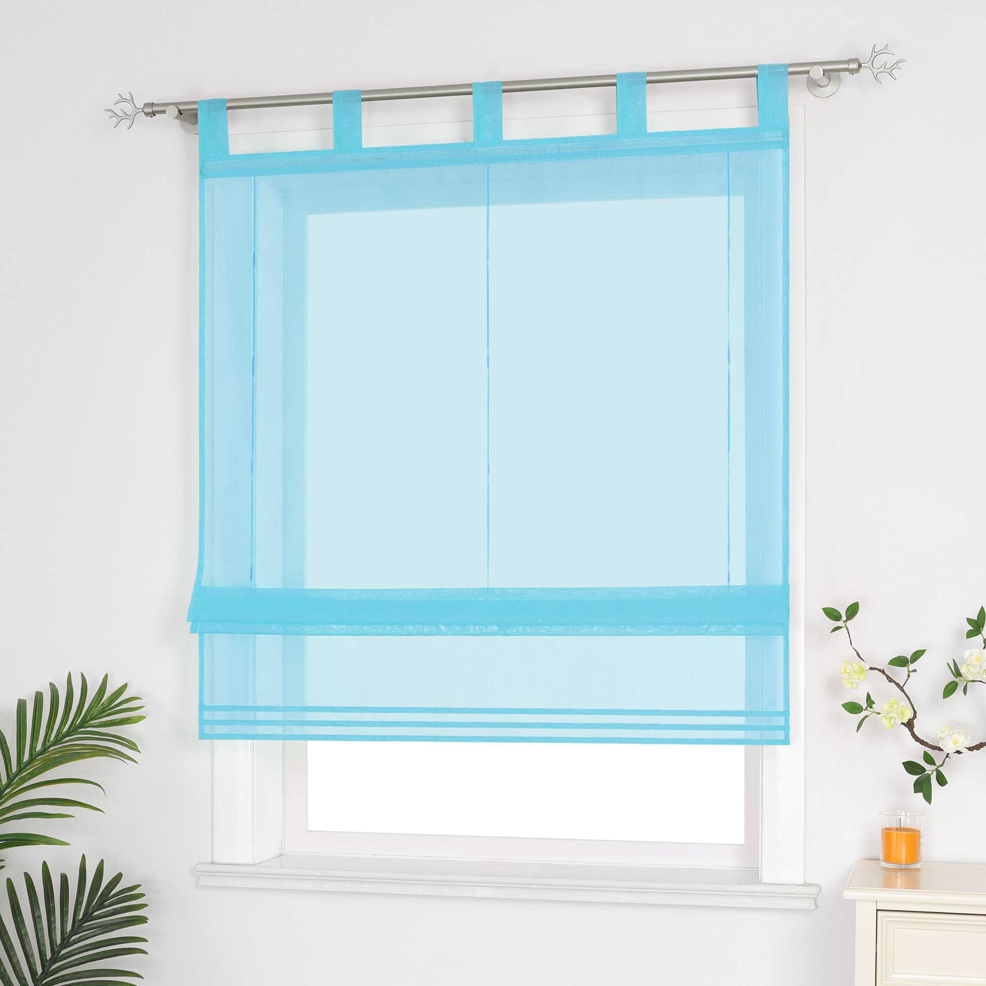 Roman Shade Solid Color Semi-Sheer Minimalist 1 Piece