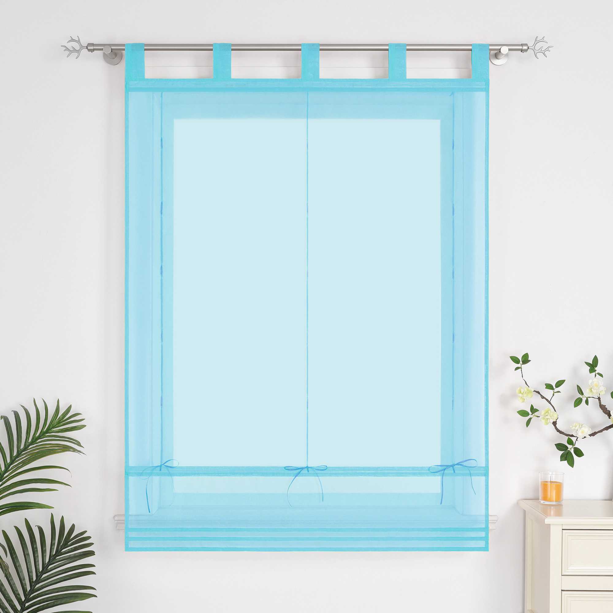 Roman Shade Solid Color Semi-Sheer Minimalist 1 Piece