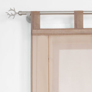 Roman Shade Solid Color Semi-Sheer Minimalist 1 Piece - Gray, Tab-Top Curtain