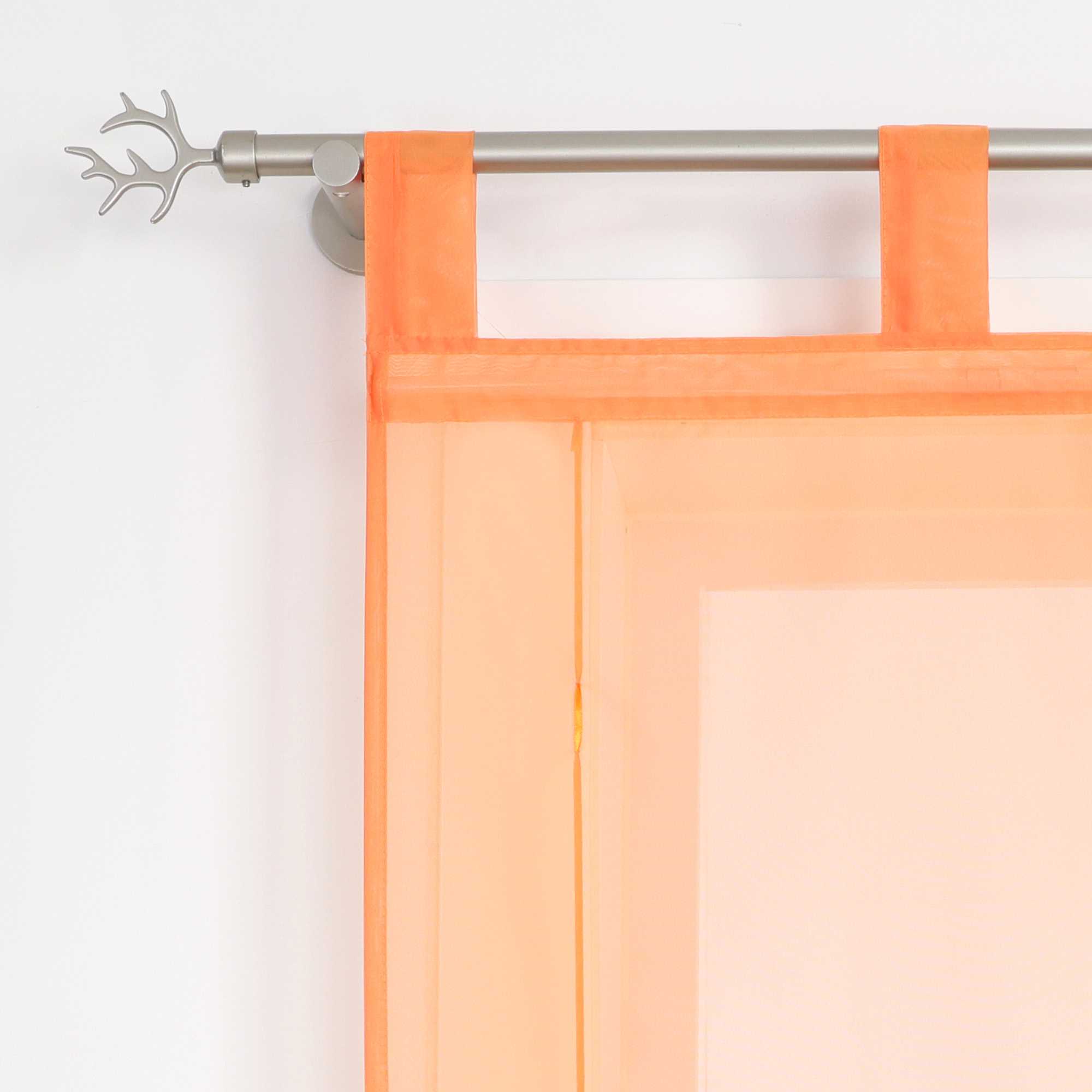 Roman Shade Solid Color Semi-Sheer Minimalist 1 Piece - Orange, Tab-Top Curtain