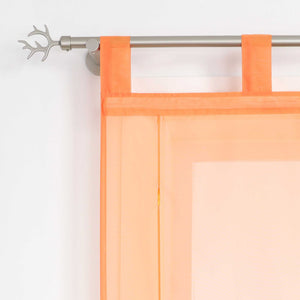 Roman Shade Solid Color Semi-Sheer Minimalist 1 Piece - Orange, Tab-Top Curtain