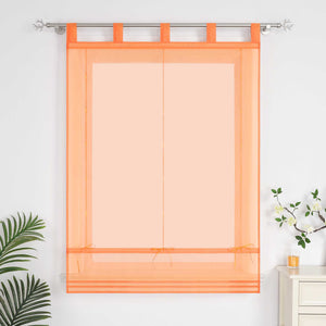 Roman Shade Solid Color Semi-Sheer Minimalist 1 Piece - Brown, Tab-Top Curtain