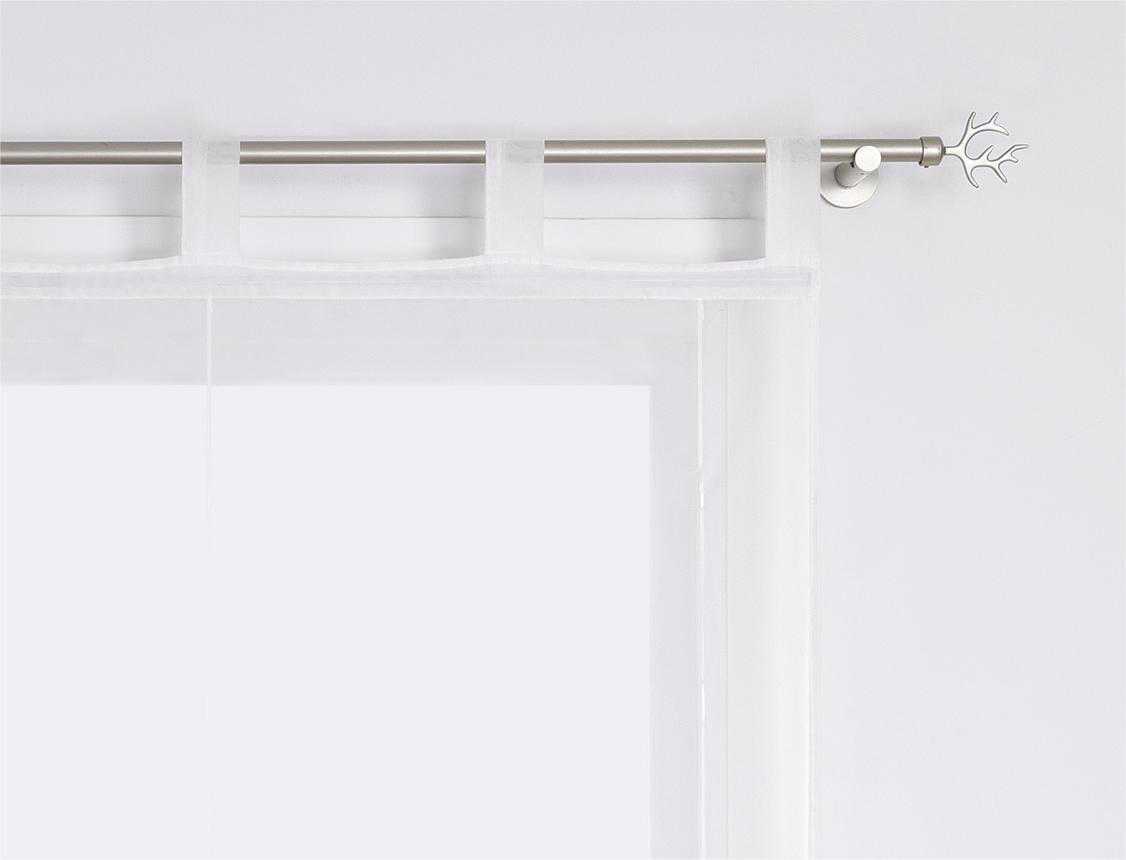 Roman Shade Solid Color Semi-Sheer Minimalist 1 Piece - White, Tab-Top Curtain