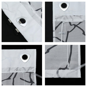 Roman Shade with U-Hooks Sheer Burnout Technique Striped Pattern 1 Piece