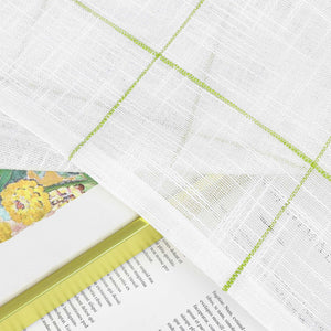 Cafe Curtain in Country Style in Linen-Look Fabric with Bows 1 Piece - Green, W x H 140 x 70cm