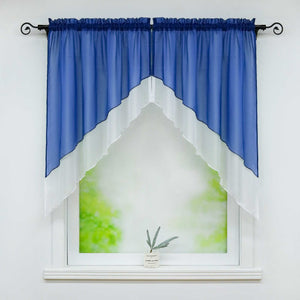 Two-Tone Cafe Curtain with Valances - Set of 2