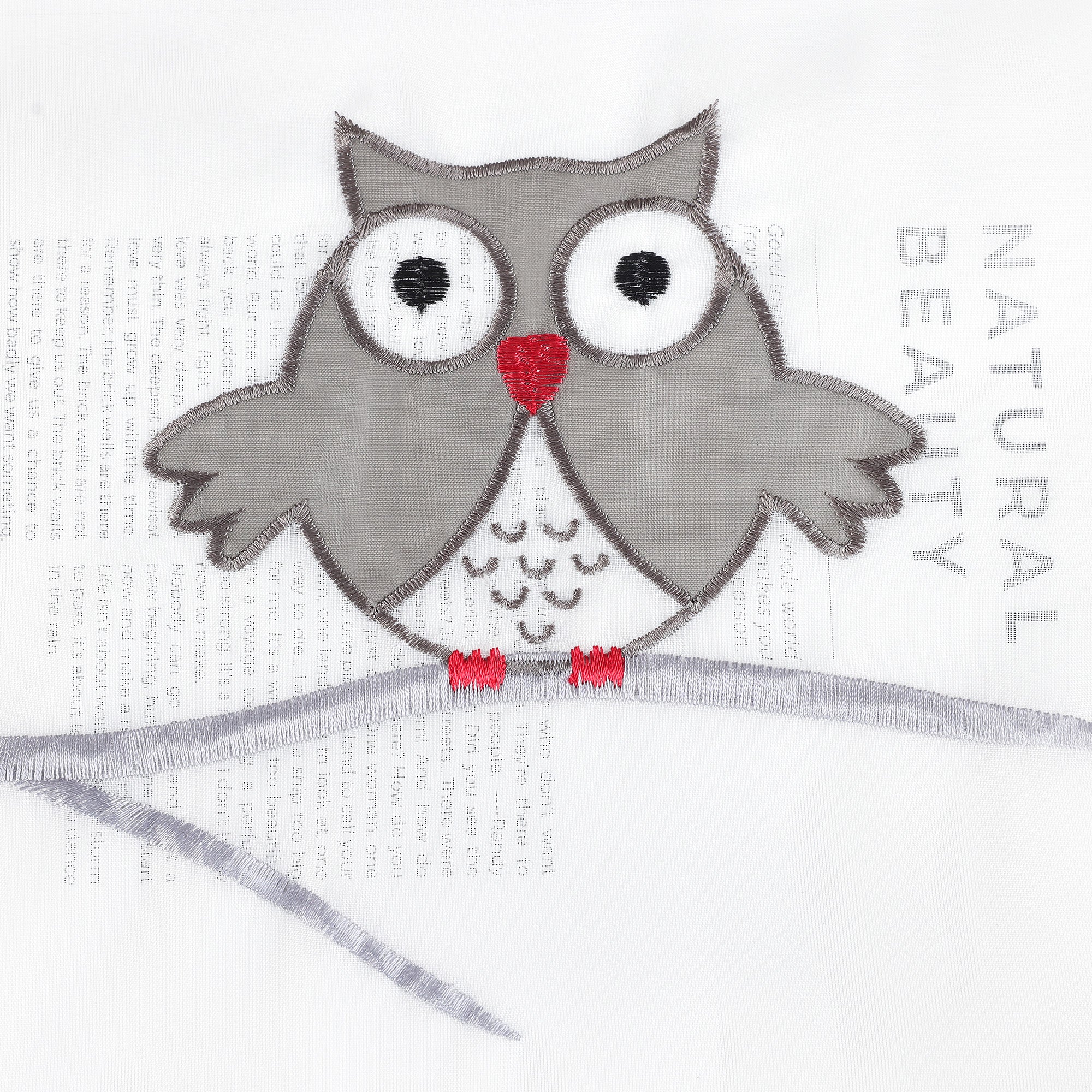 Curtain with Owl Pattern and Tab-Top Hanging 1 Piece