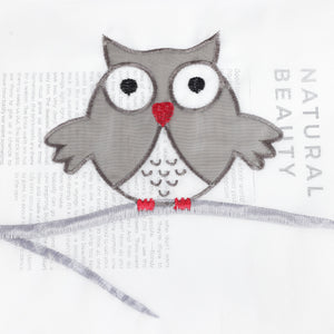 Curtain with Owl Pattern and Tab-Top Hanging 1 Piece