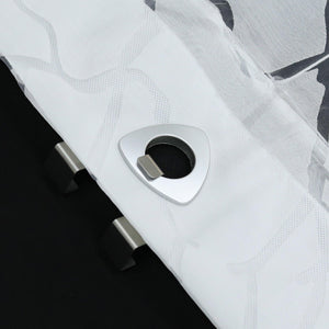 Roman Shade with U-Hooks Sheer Burnout Technique Striped Pattern 1 Piece - White, W x H 120 x 140cm