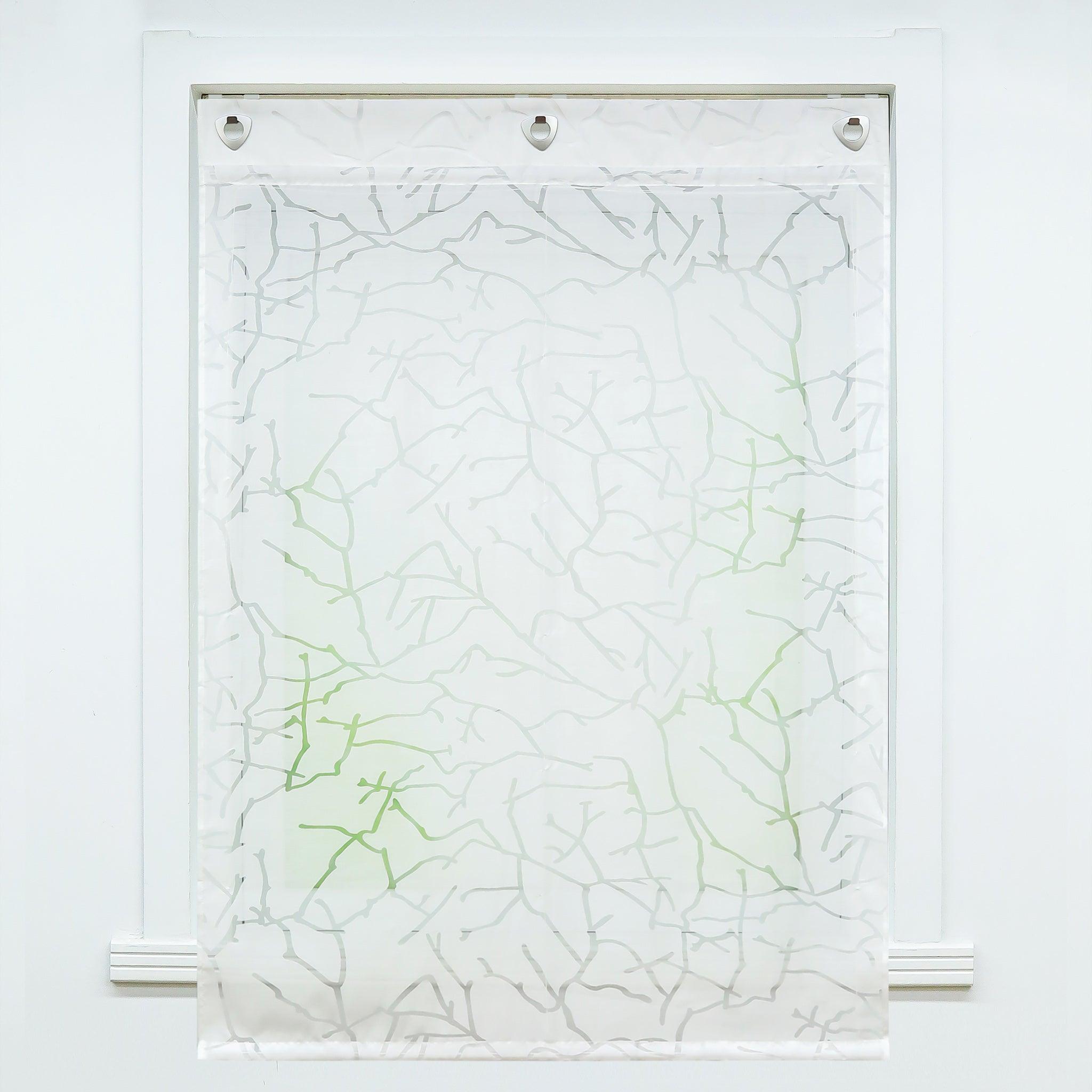 Roman Shade with U-Hooks Sheer Burnout Technique Striped Pattern 1 Piece - White, W x H 60 x 140cm