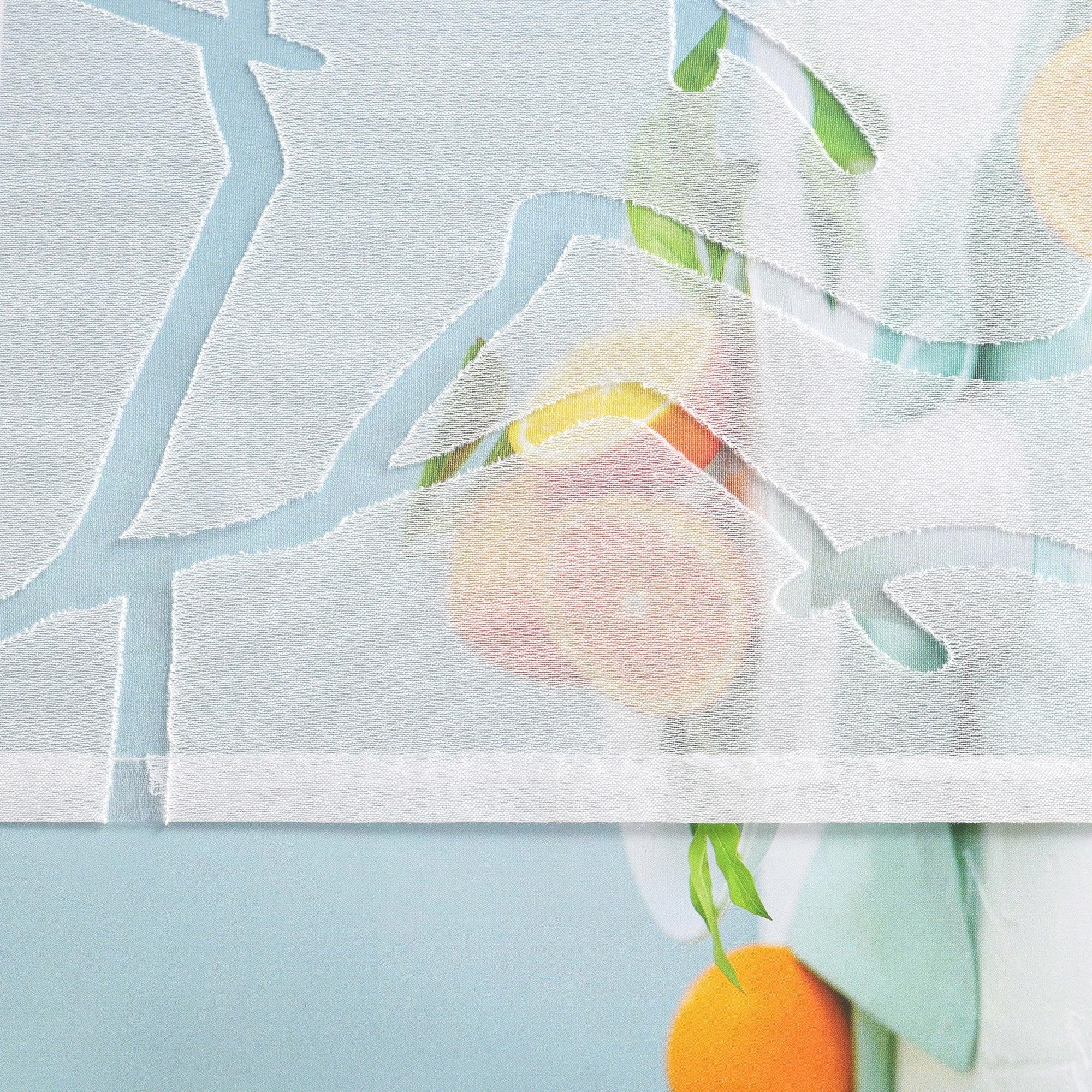 Roman Shade Semi-Sheer with Striped Pattern and Decorative Folds Solid Color 1 Piece