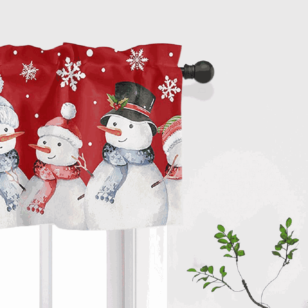 Cafe Curtain Christmas - Festive Valance - Red, H x W 55 x 175cm