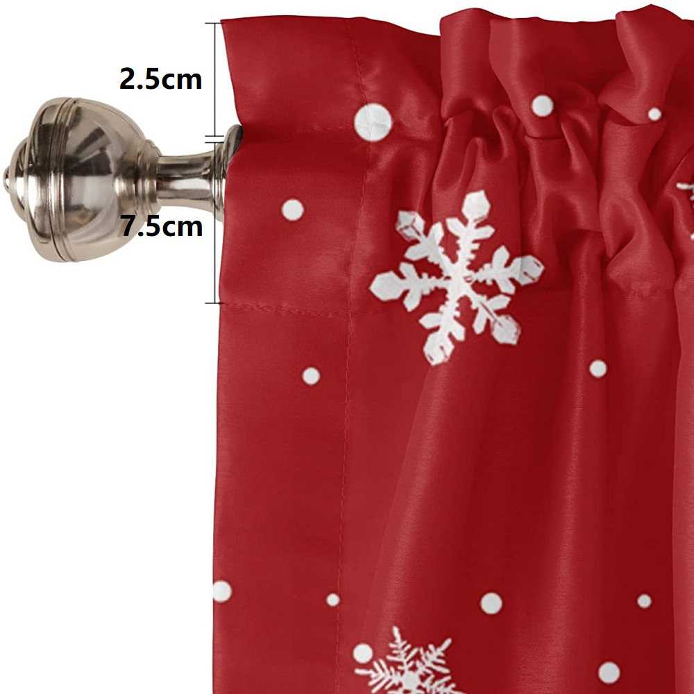 Cafe Curtain Christmas - Festive Valance - Red, H x W 45 x 175cm