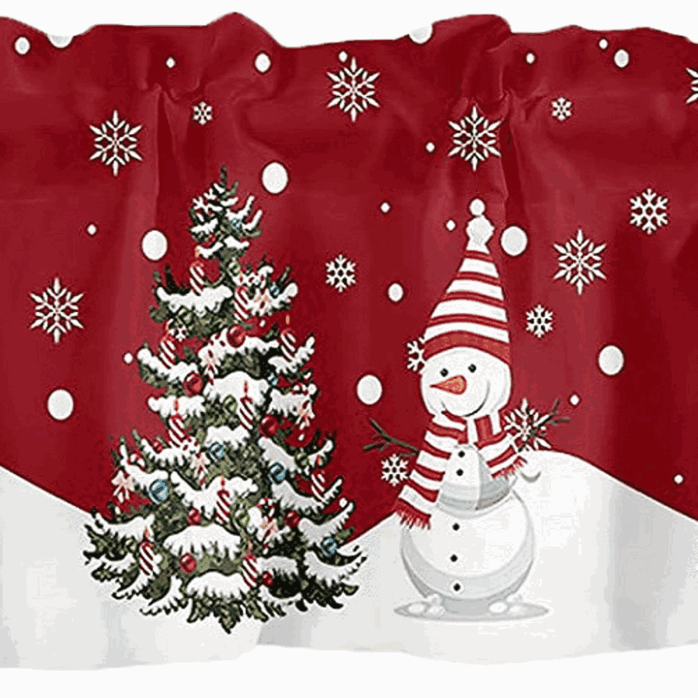 Cafe Curtain Christmas - Festive Valance - Green, H x W 45 x 175cm