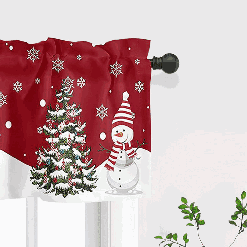 Cafe Curtain Christmas - Festive Valance - Green, H x W 55 x 230cm