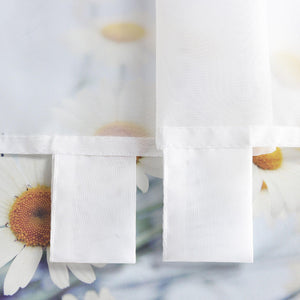 Cafe Curtain Solid Color with Tab-Top Hanging - White, H x W 30 x 90cm