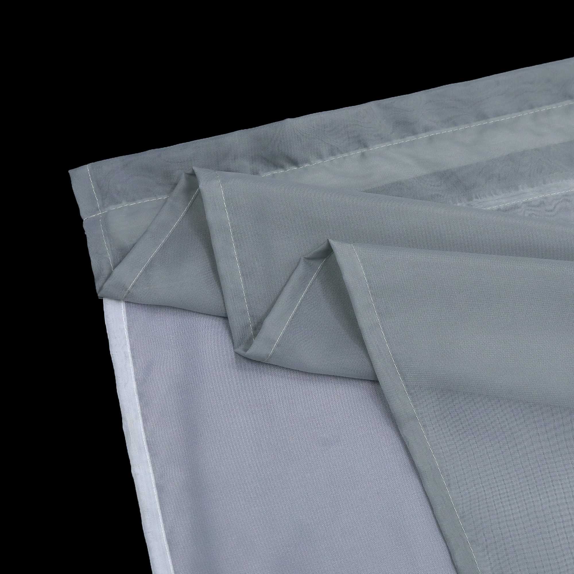 Two-Tone Cafe Curtain with Valances - Set of 2 - Green, W x H 90 x 100cm