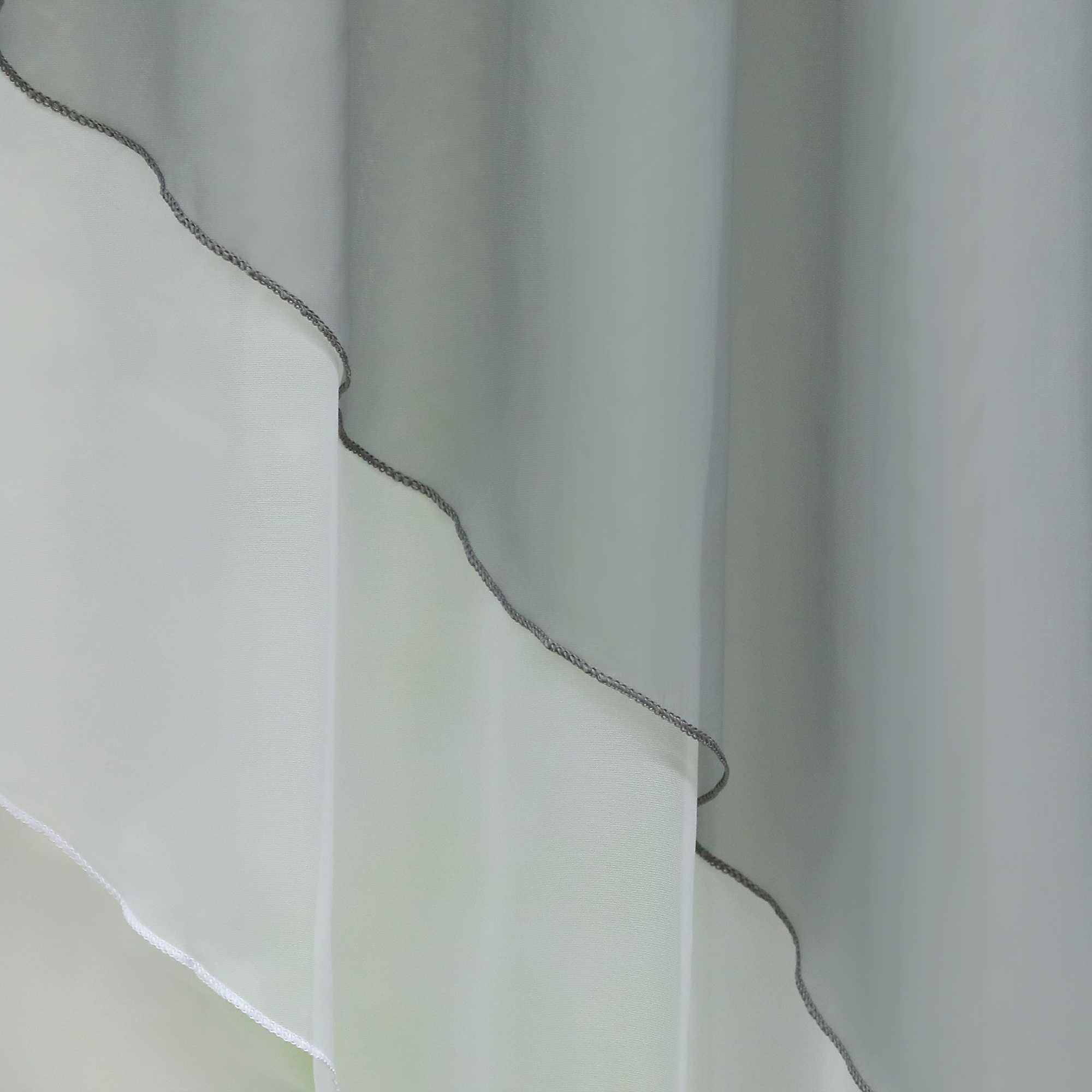 Two-Tone Cafe Curtain with Valances - Set of 2 - Brown, W x H 120 x 125cm