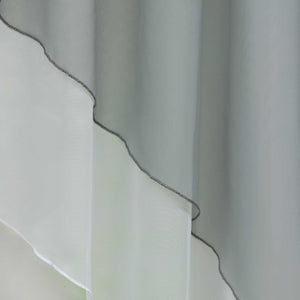 Two-Tone Cafe Curtain with Valances - Set of 2 - Brown, W x H 120 x 125cm