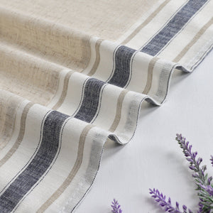 Cafe Curtain Country Style with Stripes Set of 2