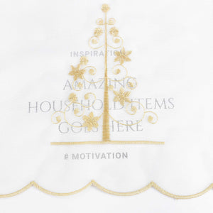 Christmas Cafe Curtain with Deer & Christmas Tree - Red, H x W 45 x 140cm