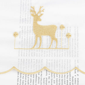 Christmas Cafe Curtain with Deer & Christmas Tree - Red, H x W 60 x 120cm