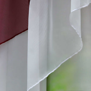 Two-Tone Cafe Curtain with Valances - Set of 2 - Navy Blue, W x H 90 x 100cm