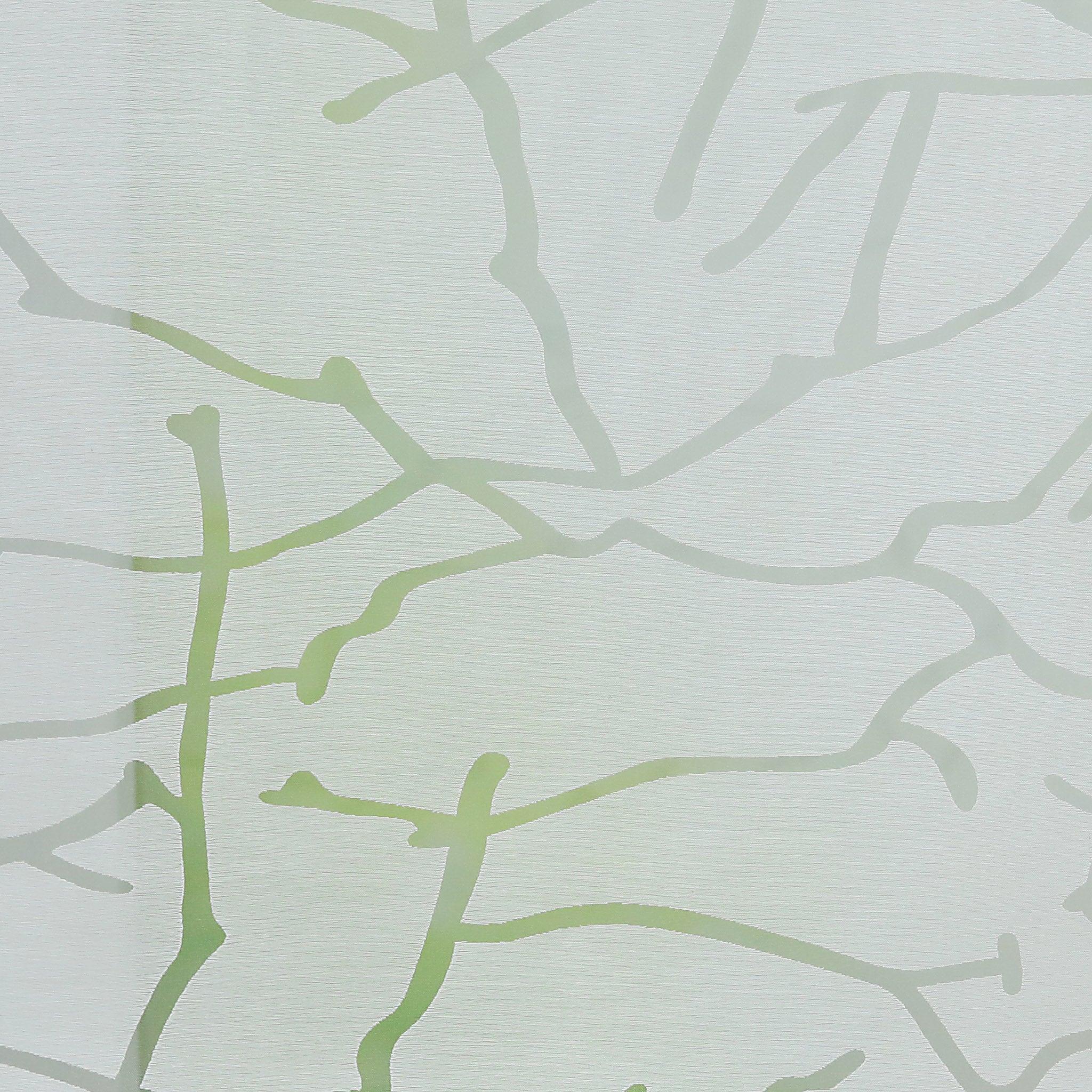 Roman Shade with U-Hooks Sheer Burnout Technique Striped Pattern 1 Piece - White, W x H 100 x 140cm