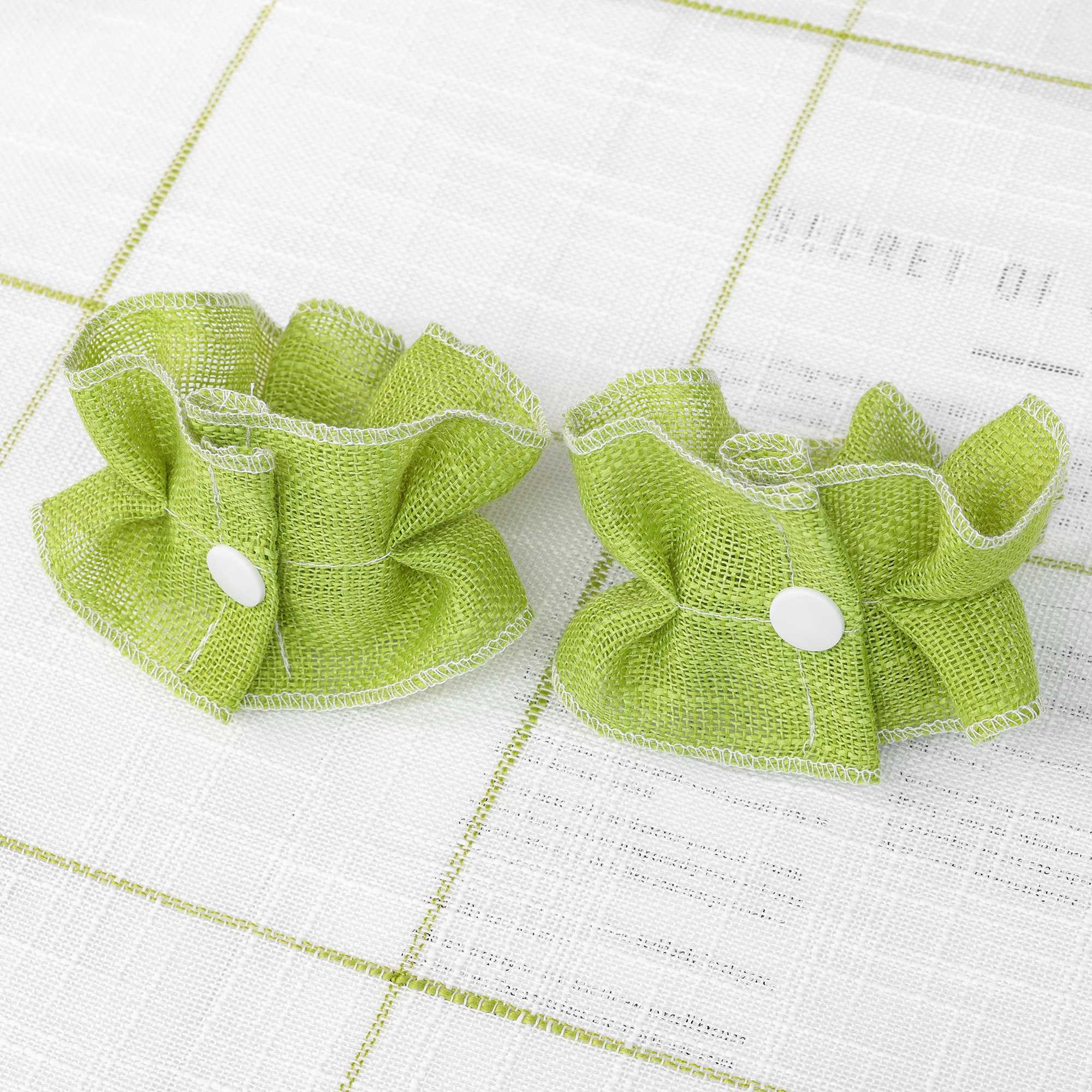 Cafe Curtain in Country Style in Linen-Look Fabric with Bows 1 Piece - Green, W x H 140 x 90cm