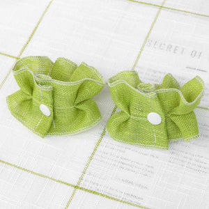 Cafe Curtain in Country Style in Linen-Look Fabric with Bows 1 Piece - Green, W x H 140 x 90cm