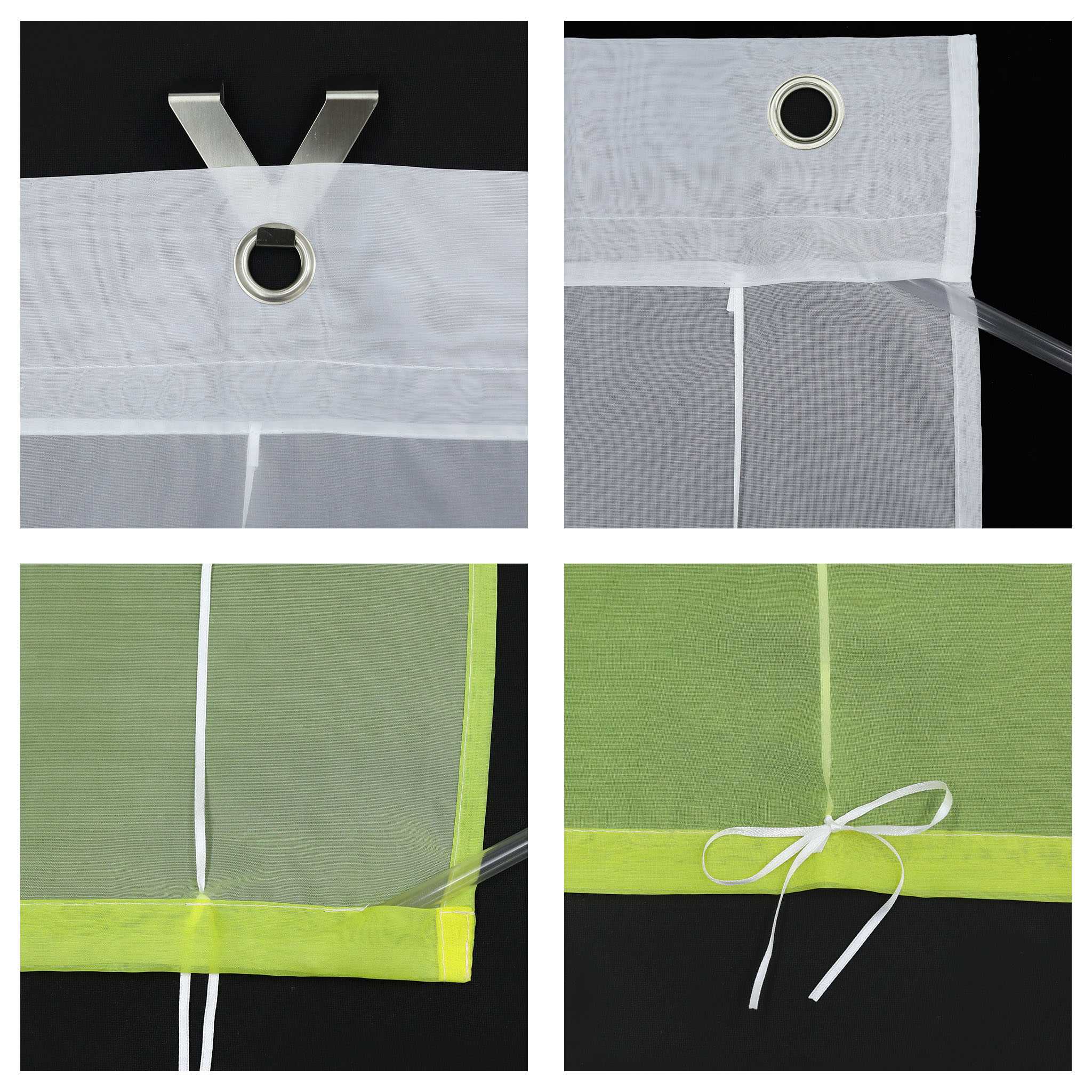 Roman Shade with V-Shaped Tabs Gradient Color Sheer Light Filtering Airy 1 Piece