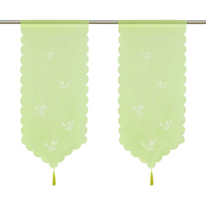 Cafe Curtain with Butterfly Design Triangular Hem 1 Piece - Sand, W x H 60 x 120cm