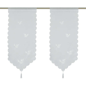 Cafe Curtain with Butterfly Design Triangular Hem 1 Piece - Blue, W x H 40 x 60cm