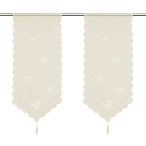 Cafe Curtain with Butterfly Design Triangular Hem 1 Piece