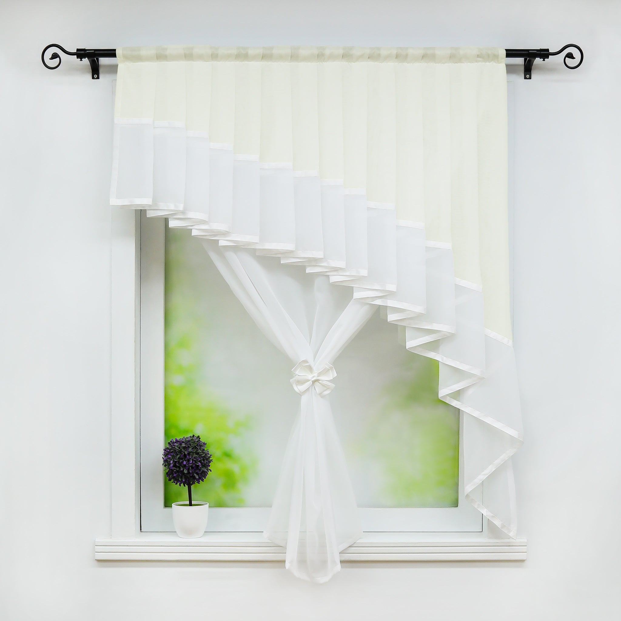Romantic Curtain with Valance 2-in-1 Design