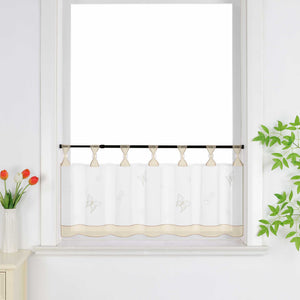 Cafe Curtain with Butterfly Pattern and Beads 1 Piece - Purple, H x W 30 x 90cm
