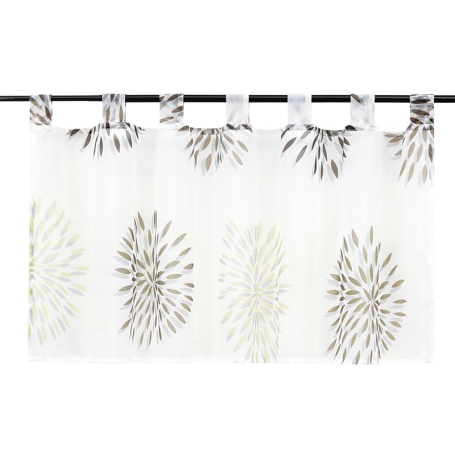 Cafe Curtain with Fireworks Motif - Festive Window Decor - Brown, H x W 45 x 120cm