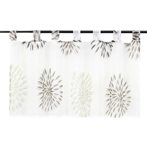 Cafe Curtain with Fireworks Motif - Festive Window Decor - Brown, H x W 45 x 120cm