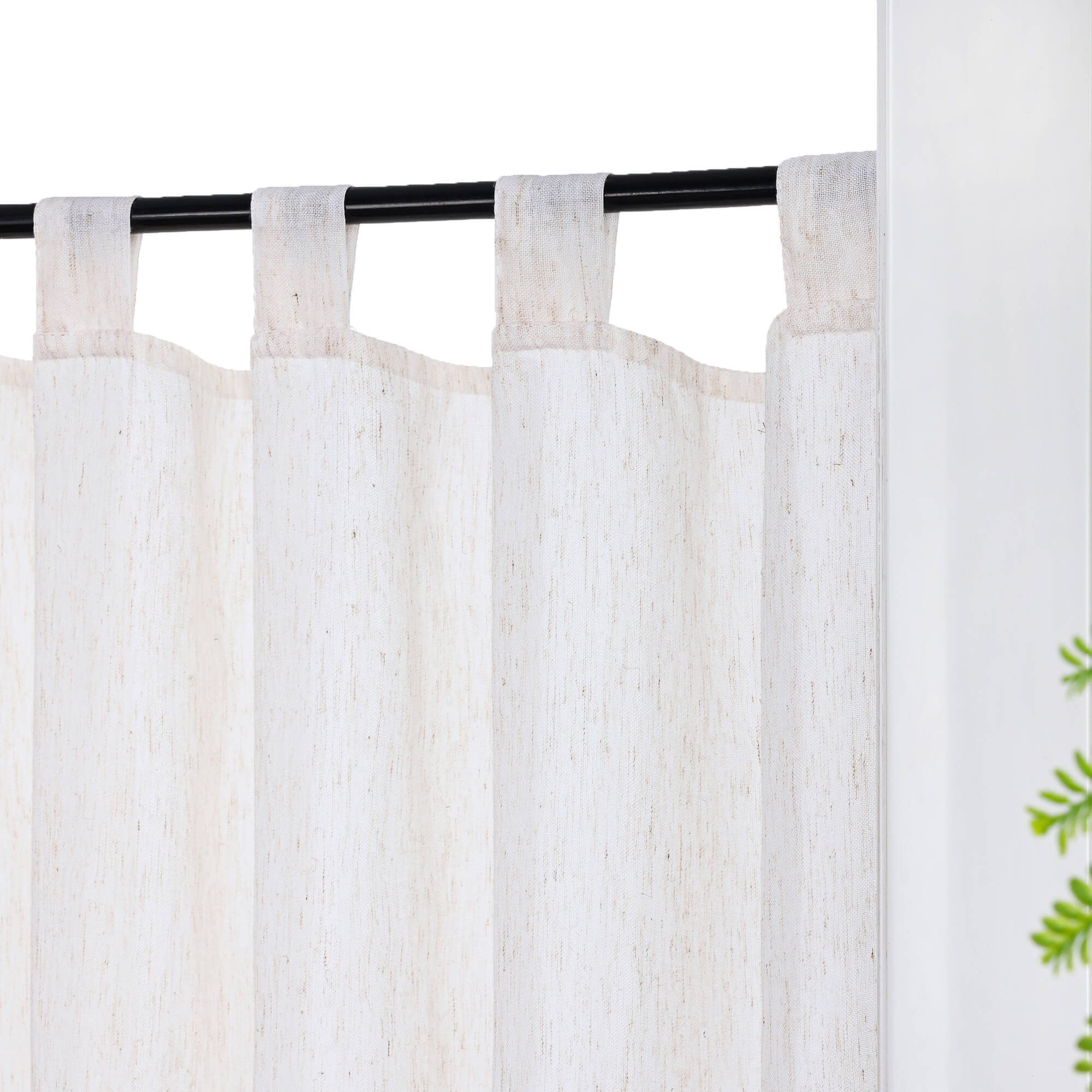 Cafe Curtains Semi-Sheer with Fine Slub-Yarn Texture Set of 2