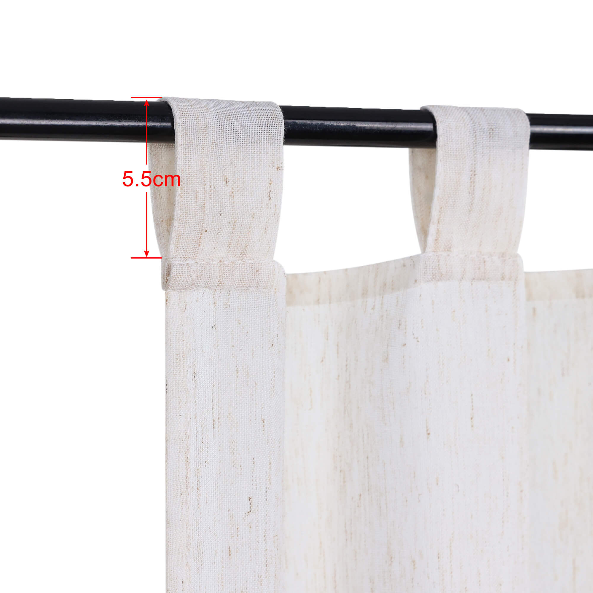Cafe Curtains Semi-Sheer with Fine Slub-Yarn Texture Set of 2