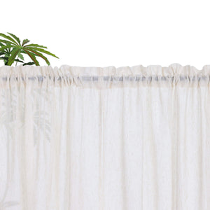 Cafe Curtains Semi-Sheer with Fine Slub-Yarn Texture Set of 2