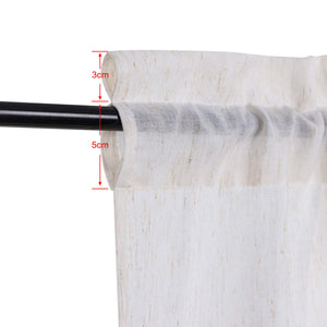 Cafe Curtains Semi-Sheer with Fine Slub-Yarn Texture Set of 2
