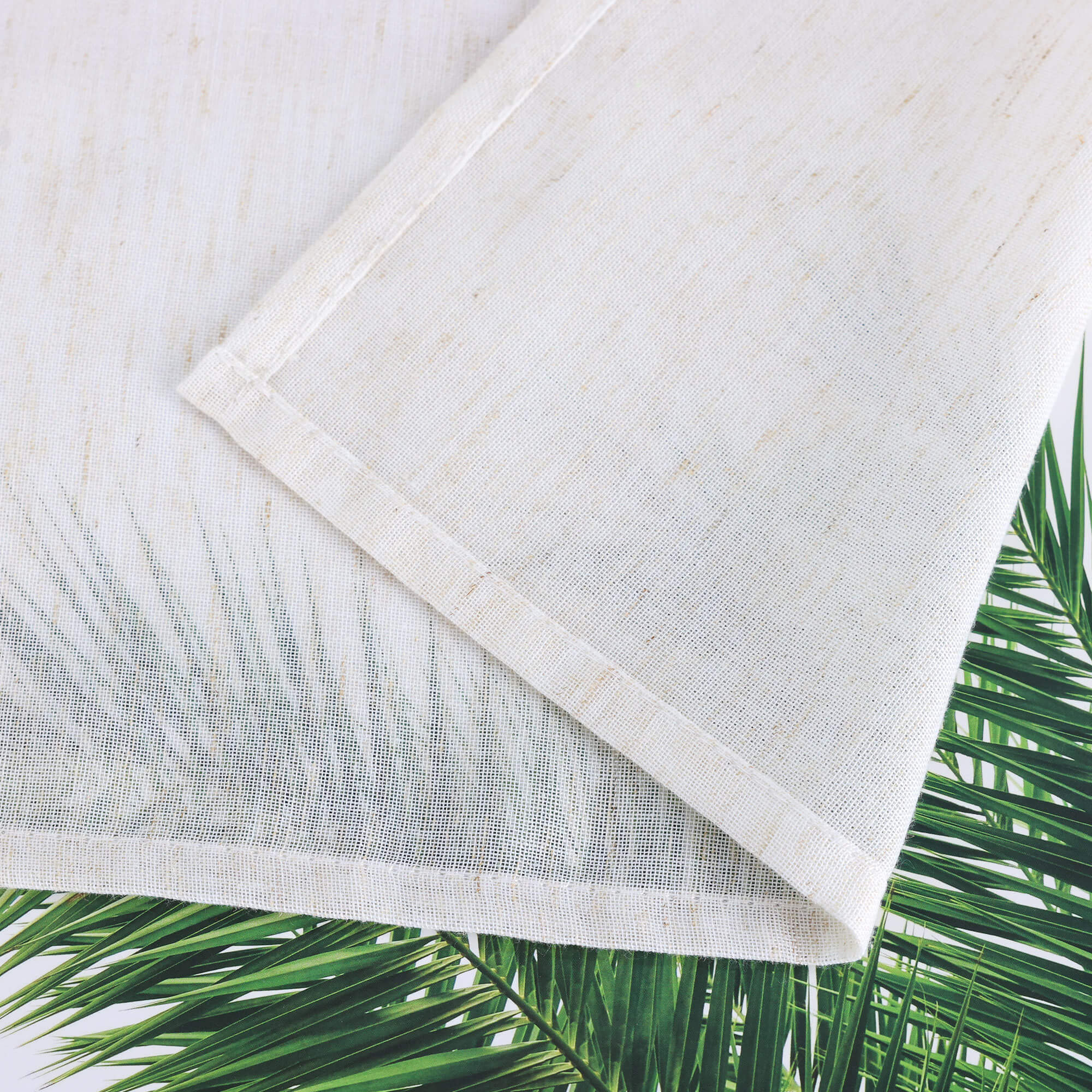 Cafe Curtains Semi-Sheer with Fine Slub-Yarn Texture Set of 2