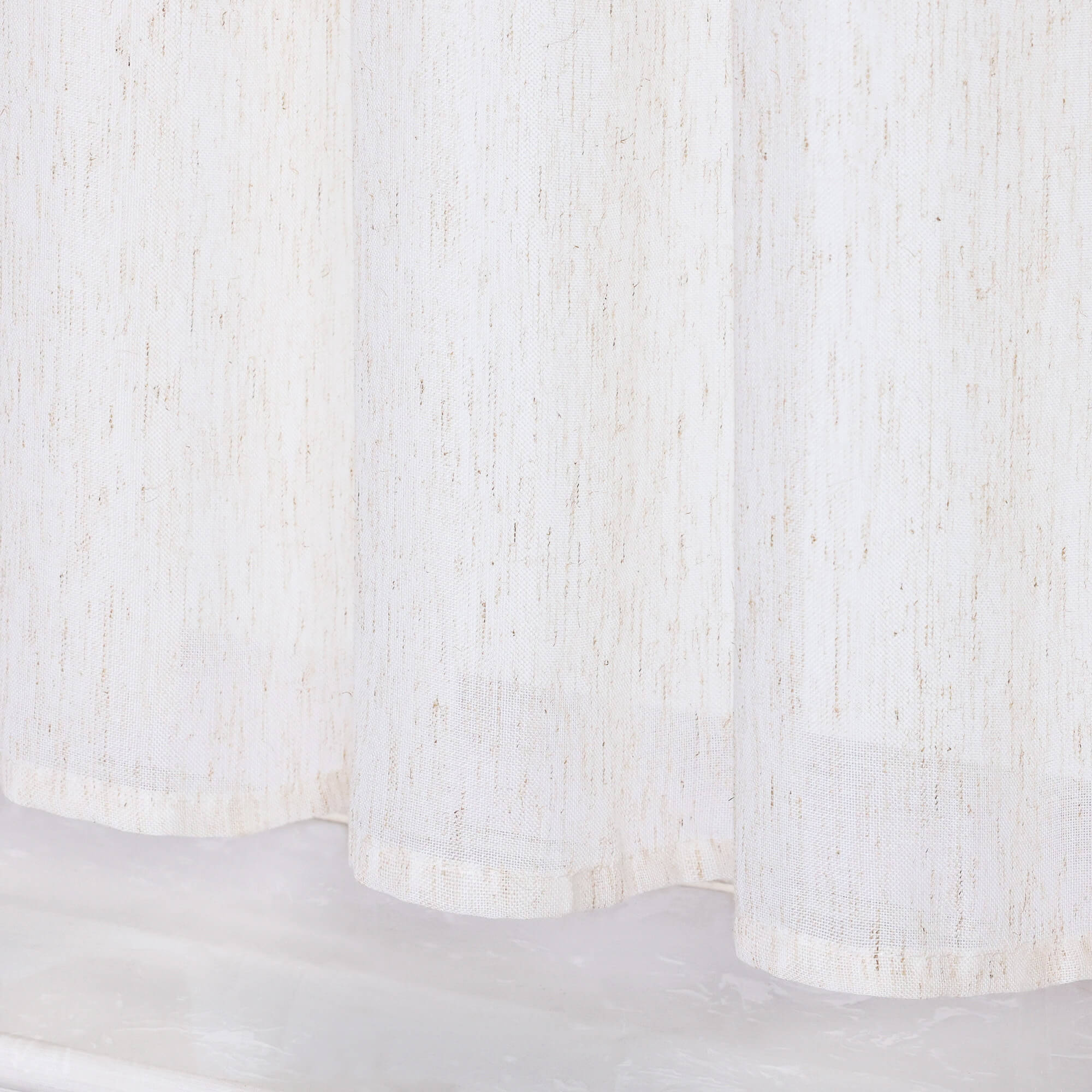 Cafe Curtains Semi-Sheer with Fine Slub-Yarn Texture Set of 2